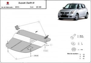 Scuturi metalice auto Suzuki, Scut motor metalic Suzuki Swift 2010-2018 - autogedal.ro