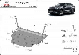 Scuturi Metalice Auto, Scut motor metalic Baic Beijing X75 2020-prezent - autogedal.ro