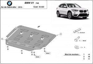 Scuturi Metalice Auto BMW X1, Scut motor metalic Bmw X1 F48 2015-2022 - autogedal.ro