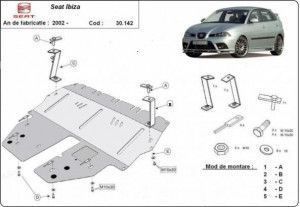 Scuturi Metalice Auto Seat Ibiza, Scut motor metalic Seat Ibiza - Benzina 2002-2017 - autogedal.ro