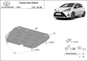 Scuturi Metalice Auto Toyota Yaris, Scut motor metalic Toyota Yaris Hybrid 2013-2019 - autogedal.ro