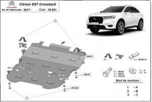 Scuturi metalice auto Citroen DS7, Scut motor metalic Citroen DS7 Crossback 2018-prezent - autogedal.ro