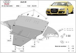 Scuturi Metalice Auto Audi A6, Scut motor metalic - laterale incluse Audi A6 C6 2004-2011 - autogedal.ro