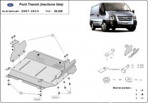 Scuturi Metalice Auto Ford Transit, Scut motor metalic Ford Transit - tractiune fata 2007-2014 - autogedal.ro