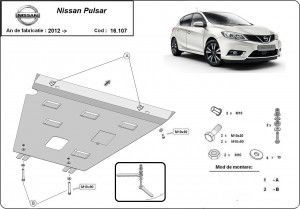 Scuturi metalice auto Nissan, Scut motor metalic Nissan Pulsar 2014-prezent - autogedal.ro