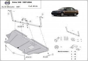 Scuturi metalice auto Volvo V40, Scut motor metalic Volvo V40 1995-2004 - autogedal.ro