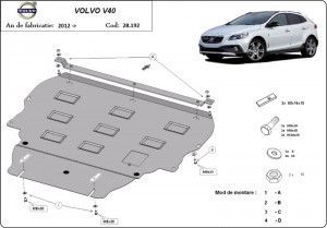 Scuturi metalice auto Volvo V40, Scut motor metalic Volvo V40 2012-2019 - autogedal.ro