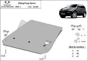 Scuturi metalice auto Ssangyong, Scut metalic pentru cutia de viteze SsangYong Kyron 2005-2014 - autogedal.ro