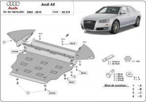 Scuturi metalice auto Audi A8, Scut motor metalic Audi A8 2002-2010 - autogedal.ro