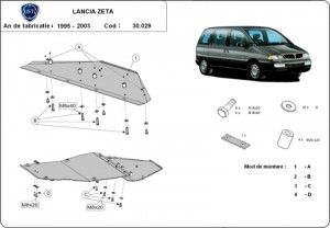 Scuturi metalice auto Lancia, Scut motor metalic Lancia Zeta 1994-2002 - autogedal.ro