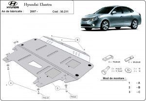 Scuturi Metalice Auto Hyundai Elantra, Scut motor metalic Hyundai Elantra 2006-2010 - autogedal.ro