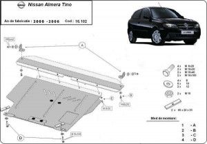 Scuturi metalice auto Nissan Almera Tino, Scut motor metalic Nissan Almera Tino 2000-2006 - autogedal.ro