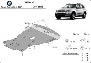 Scuturi metalice auto Bmw, Scut motor metalic Bmw X5 E70 2007-2013 - autogedal.ro