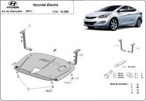 Scuturi metalice auto Hyundai, Scut motor metalic Hyundai Elantra 2011-2015 - autogedal.ro