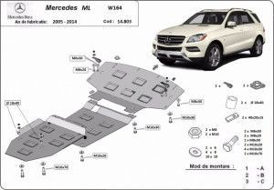 Scuturi Metalice Auto Mercedes ML, Scut motor metalic Mercedes ML W164 2005-2011 - autogedal.ro