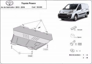 Scuturi Metalice Auto Toyota Proace, Scut motor metalic Toyota Proace 2013-2015 - autogedal.ro
