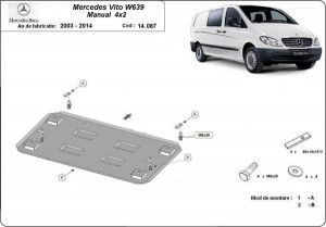 Scuturi Metalice Auto Mercedes Vito, Scut motor metalic Mercedes Vito W639 2.2Diesel 2x4 2003-2014 - autogedal.ro