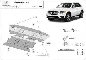 Scuturi Metalice Auto Mercedes GLC, Scut motor metalic Mercedes GLC X253 2015-2022 - autogedal.ro