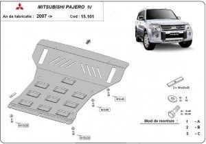 Scuturi Metalice Auto, Scut motor metalic Mitsubishi Pajero 4 (V80,V90) 2007-prezent - autogedal.ro