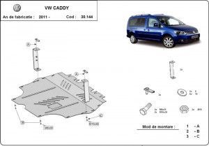 Scuturi metalice auto Volkswagen Caddy, Scut motor metalic VW Caddy 2010-2020 - autogedal.ro