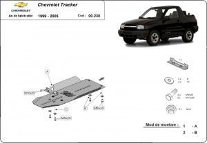 Scuturi Metalice Auto Chevrolet Tracker, Scut metalic pentru cutia de viteze Chevrolet Tracker 1999-2005 - autogedal.ro