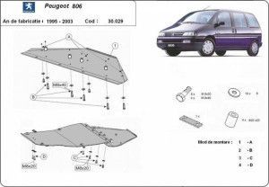 Scuturi Metalice Auto Peugeot 806, Scut motor metalic Peugeot 806 1994-2002 - autogedal.ro
