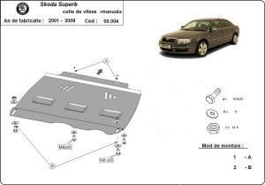 Scuturi Metalice Auto, Scut metalic cutie de viteze manuala Skoda Superb 3U 2002-2008 - autogedal.ro