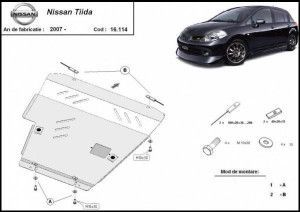 Scuturi metalice auto Nissan Tiida, Scut motor metalic Nissan Tiida 2007-2012 - autogedal.ro