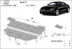 Scuturi metalice auto Audi TT, Scut motor metalic Audi TT 2006-2014 - autogedal.ro