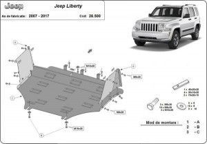Scuturi Metalice Auto Jeep Liberty, Scut motor metalic Jeep Liberty 2008-2012 - autogedal.ro