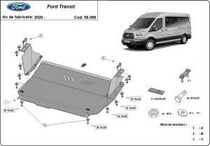Scuturi Metalice Auto, Scut motor metalic Ford Transit Tractiune Fata 2019-prezent - autogedal.ro