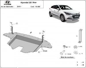 Scuturi Metalice Auto, Scut motor metalic Hyundai I 20 2014-2020 - autogedal.ro