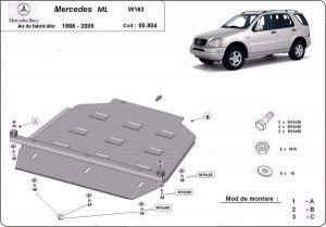 Scuturi Metalice Auto Mercedes ML, Scut metalic cutie de viteze Mercedes ML W163 1998-2005 - autogedal.ro