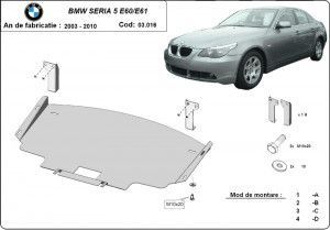 Scuturi metalice auto BMW Seria 5, Scut motor metalic Bmw Seria 5 E60/E61 2003-2010 - autogedal.ro