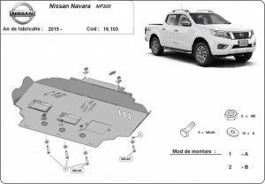 Scuturi metalice auto Nissan Navara, Scut motor metalic Nissan Navara NP300 2015-prezent - autogedal.ro