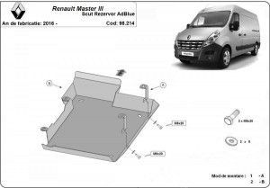 Scuturi metalice auto Renault, Scut rezervor AdBlue metalic Renault Master 2016-prezent - Model 2 - autogedal.ro