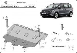 Scuturi metalice auto Volkswagen Sharan, Scut motor metalic VW Sharan 2010-2022 - autogedal.ro