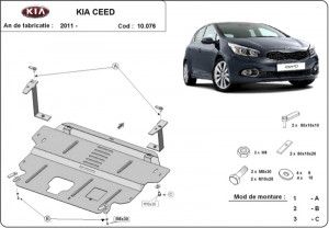 Scuturi Metalice Auto Kia Ceed, Scut metalic motor si cutie de viteze Kia Ceed 2012-2014 - autogedal.ro
