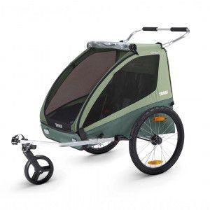 Transport copii - Carucioare multifunctionale, Carucior Chariot Thule Coaster XT Basil Green - autogedal.ro