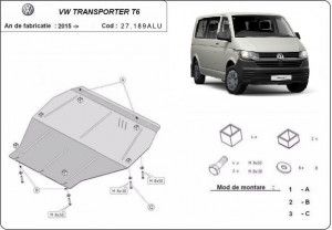 Scuturi Metalice Auto Volkswagen Transporter, Scut motor aluminiu VW Transporter T6 2015-prezent - autogedal.ro