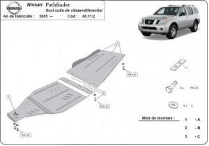 Scuturi metalice auto Nissan Pathfinder, Scut metalic cutie de viteze si diferential Nissan Pathfinder 2005-2014 - autogedal.ro