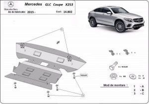 Scuturi Metalice Auto Mercedes GLC, Scut motor metalic Mercedes GLC Coupe C253 2015-2019 - autogedal.ro