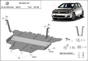 Scuturi metalice auto Volkswagen Golf, Scut motor metalic VW Golf 7 Cutie Manuala 2012-2019 - autogedal.ro