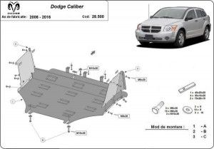 Scuturi Metalice Auto Dodge Caliber, Scut motor metalic Dodge Caliber 2006-2010 - autogedal.ro
