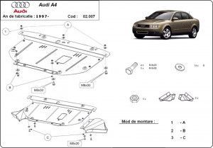 Scuturi Metalice Auto Audi, Scut motor metalic Audi A4 B6 2.5 TDI V6 2000-2005 - autogedal.ro