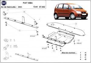Scuturi metalice auto Fiat, Scut motor metalic Fiat Idea 2004-2014 - autogedal.ro