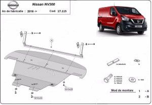 Scuturi Metalice Auto Nissan NV 300, Scut motor metalic Nissan NV 300 2016-prezent - autogedal.ro