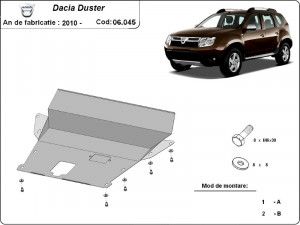 Scuturi Metalice Auto Dacia Duster, Scut metalic motor+bara fata Dacia Duster I 2010-2013 - autogedal.ro