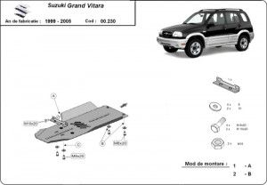 Scuturi metalice auto Suzuki, Scut metalic cutie de viteze Suzuki Grand Vitara 1998-2005 - autogedal.ro