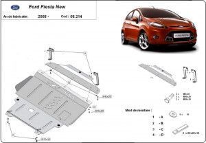 Scuturi Metalice Auto Ford Fiesta, Scut motor metalic Ford Fiesta 2008-2017 - autogedal.ro